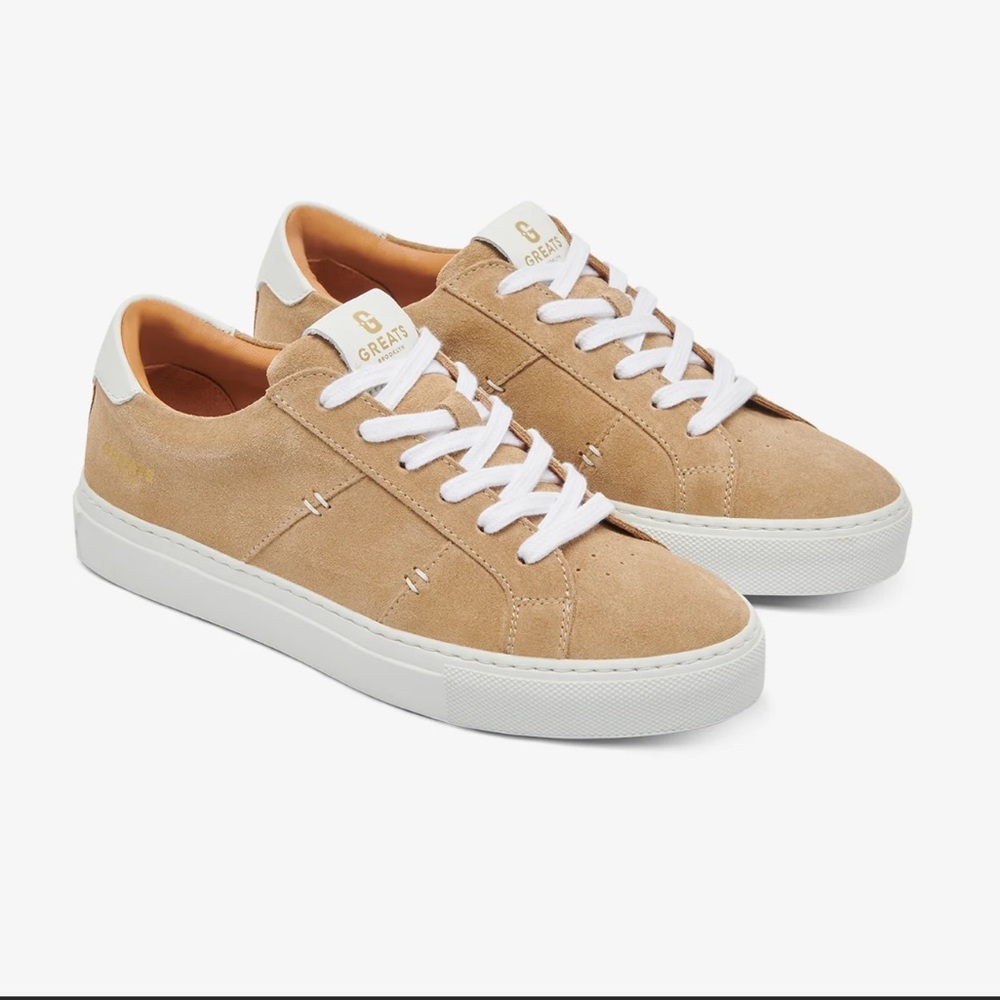 BRAND NEW IN BOX GREATS SNEAKERS “THE ROYALE 2.0” TAN SIZE 6 $189